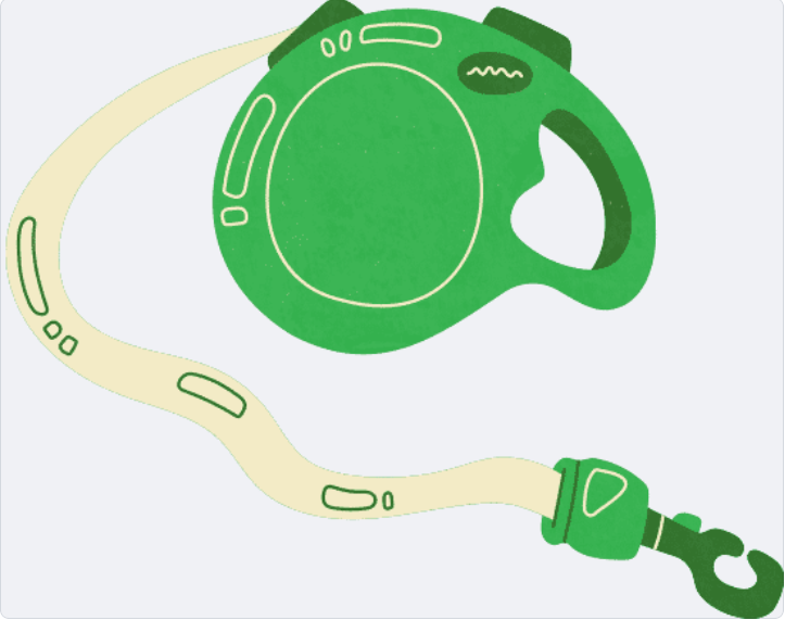 green retractable leash