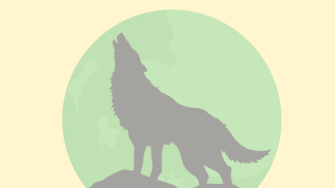 silhouette of a howling dog